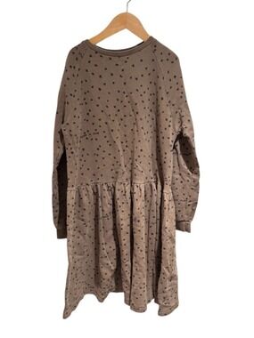 BEAU LOVES brown sweater dress with black star print - size 8-9